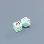 Two dice with ai letters and dots