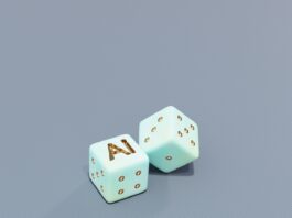 “일상 속 AI 건강 관리, 똑똑하게 챙기는 새로운 습관” Two dice with ai letters and dots